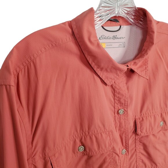 Eddie Bauer Womens Size XL Shirt Shacket Travex Roll Tab Vented Outdoorsy Sports - Picture 3 of 8